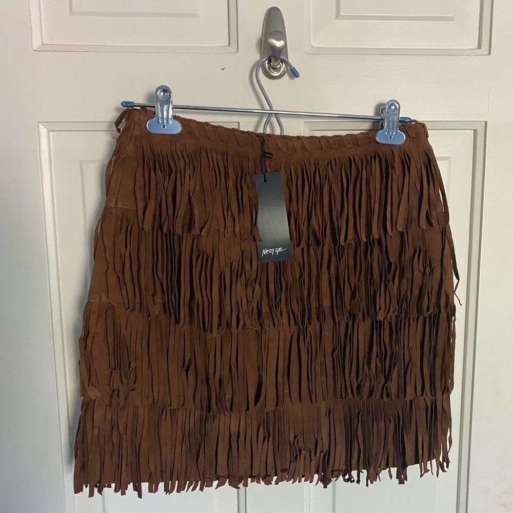 Icon Fringe Suede Mini Skirt